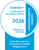 Creditreform zeichnet teichfolie.de mit dem CrefoZert-Siegel als Unternehmen mit sehr guter Bonität aus.