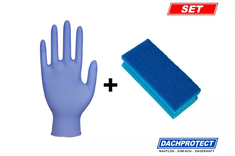 Schwamm inkl. Nitril-Handschuh zum Auftrag von DACHPROTECT EPDM Aktivierung (Nachbestellung)