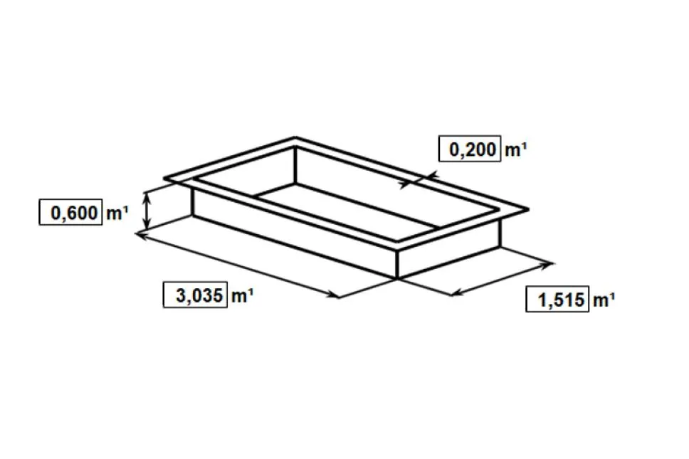 EPDM 3D-Folieneinleger - 3,035 m x 1,515 m x 0,60 m + 0,20 m Rand EPDM 3D-Folieneinleger - 3,035 m x 1,515 m x 0,60 m + 0,20 m Rand