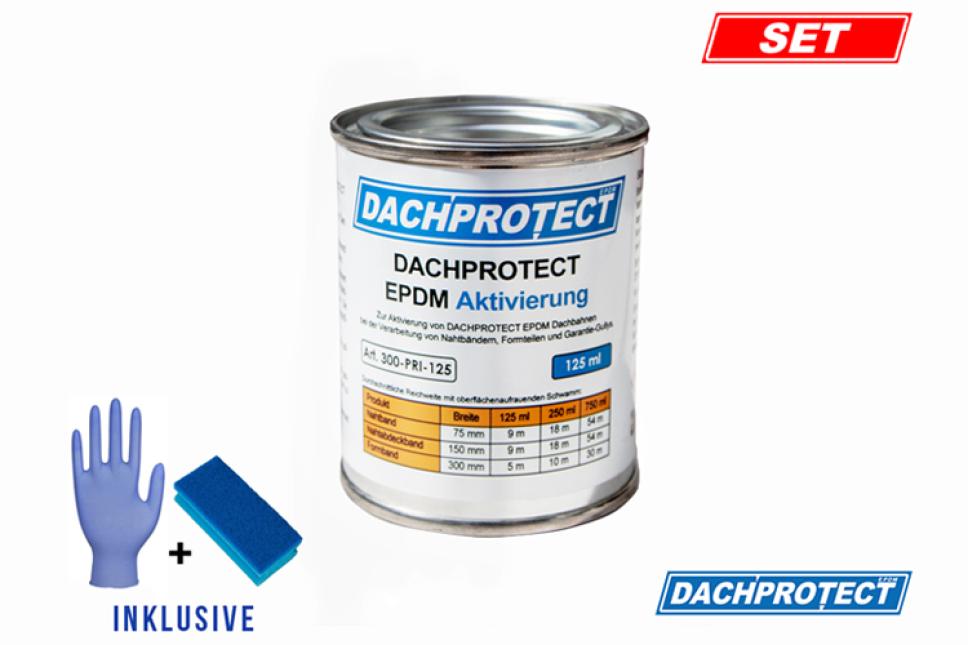 DACHPROTECT EPDM Aktivierung 125 ml inkl. Schwamm & Handschuh für Nahtprodukte (bis 9 m Naht) DACHPROTECT EPDM Aktivierung 125 ml inkl. Schwamm & Handschuh für Nahtprodukte (bis 9 m Naht)